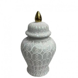 Ceramiczna waza z białym wzorem
