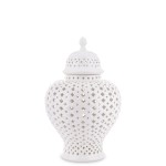 Ażurowa biała waza ceramiczna TREASURE